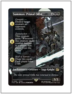 1x Summon: Primal Odin, Borderless Art, Final Fantasy, MTG NM - Image 1