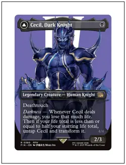 1x Cecil, Dark Knight, Borderless Art, Final Fantasy, MTG NM - Image 1