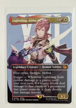 Final Fantasy MTG Magic The Gathering Lightning, Army of One Borderless Non Foil - Image 1