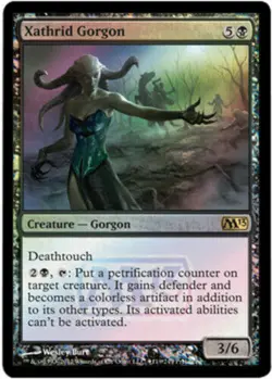 Magic the Gathering Xatrhid Gorgon Foil Promo Card MtG Wizards M13 Core 13 - Image 1