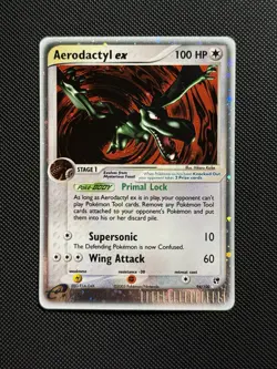PokÃ©mon TCG Aerodactyl EX Sandstorm Holo Ultra Rare Card 94/100 2003 Played - Image 1
