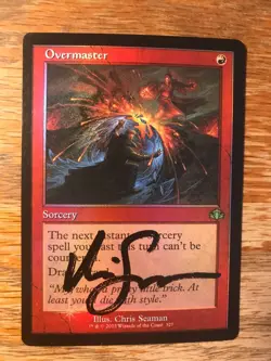 Magic the Gathering MTG foil Overmaster Dominaria Remastered signed NM - Image 2