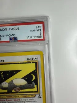 2002 Snorlax  #49 WOTC Black Star Promo Pokemon Trading Card Game TCG PSA 8 - Image 3