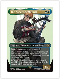 1x The Wandering Minstrel, Borderless Art, Final Fantasy, MTG NM - Image 1