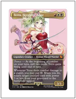 1x Terra, Herald of Hope, Borderless Art, Final Fantasy, MTG NM - Image 1