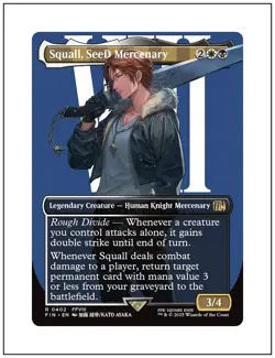 1x Squall, SeeD Mercenary, Borderless Art, Final Fantasy, MTG NM - Image 1