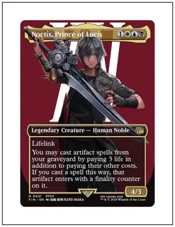 1x Noctis, Prince of Lucis, Borderless Art, Final Fantasy, MTG NM - Image 1