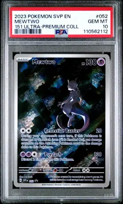 Pokemon TCG Mewtwo SVP 052 Black Star Promo Card PSA 10 - Image 1