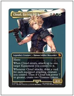 1x Cloud, Ex-SOLDIER, Borderless Art, Final Fantasy, MTG NM - Image 1