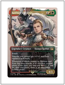 1x Balthier and Fran 0393, Borderless Art, Final Fantasy, MTG NM - Image 1