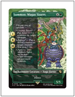 1x Summon: Magus Sisters, Borderless Art, Final Fantasy, MTG NM - Image 1