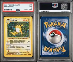 2000 Pokemon Base 2 - Raichu #16 - HOLO - PSA 7 - NM - Image 3