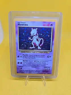 PokÃ©mon TCG Base Set Mewtwo Holo Card 10/102 Vintage Rare Unlimited - Image 1