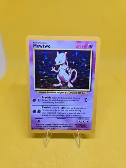PokÃ©mon TCG Base Set Mewtwo Holo Card 10/102 Vintage Rare Unlimited - Image 2