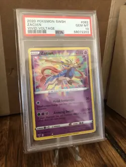 Pokemon SWSH Vivid Voltage Zacian Amazing Rare 082 PSA 10 GEM MINT Ships Fast!!! - Image 2