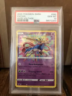 Pokemon SWSH Vivid Voltage Zacian Amazing Rare 082 PSA 10 GEM MINT Ships Fast!!! - Image 7