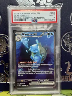 2023 POKEMON MEW English 151 SPECIAL ILLUSTRATION RARE #200 BLASTOISE EX PSA 9 - Image 3