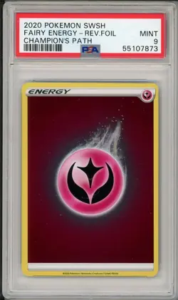 2020 Pokemon SWSH Champion's Path Fairy Energy Reverse Foil PSA 9 - Image 1