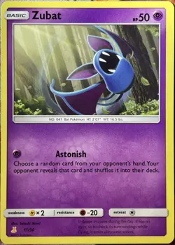 Zubat - 11/30 - SM Trainer Kit: Lycanroc & Alolan Raichu Pokemon 2017 - Image 3