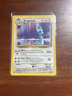 1999 Pokemon Base Set Dragonair 18/102 Rare Card - Image 1
