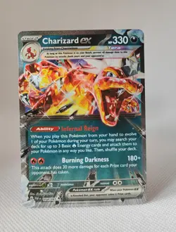POKEMON CHARIZARD EX 054/091 PALDEAN FATES DOUBLE RARE NEAR MINT ENGLISH Glurak - Image 2