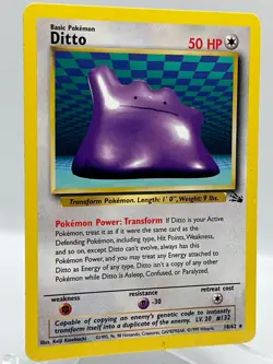 Ditto 18/62 Fossil Unlimited Non Holo Rare WotC 1999 Vintage Pokemon TCG Card - Image 2