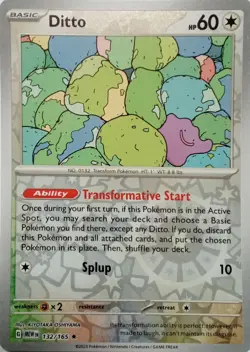 132/165 DITTO REVERSE HOLO SCARLET & VIOLET 151 POKEMON CARD - Image 2