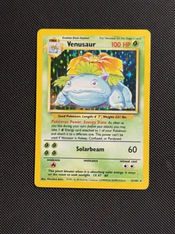 Pokémon TCG Venusaur Base Set Holo Unlimited Rare Card 15/102 1999 WOTC Vintage - Image 3
