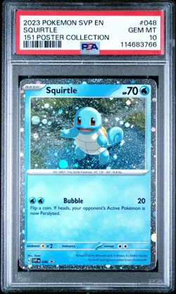 2023 Pokemon SVP PSA 10 Squirtle 151 Poster Collection English Promo 048 - Image 1