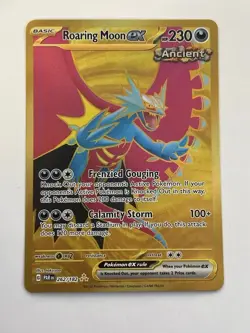 Pokemon Card TCG - Roaring Moon ex 262/182 Hyper Rare Gold Paradox Rift NM - Image 1