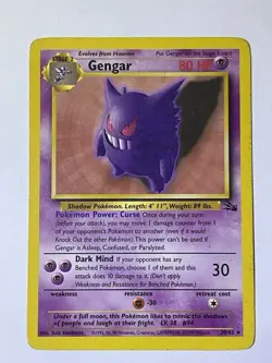 1999 Gengar 20/62 Fossil Unlimited Non-Holo Pokémon Card TCG WOTC - Image 1