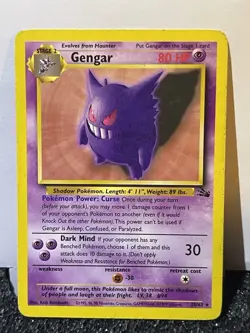 1999 Gengar 20/62 Fossil Unlimited Non-Holo Pokémon Card TCG WOTC - Image 3