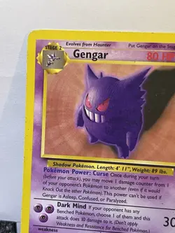 1999 Gengar 20/62 Fossil Unlimited Non-Holo Pokémon Card TCG WOTC - Image 7