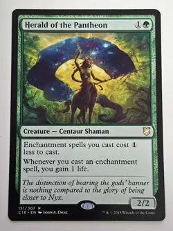 MTG Herald of the Pantheon  â€“ Commander 2018 Card # 151 - Image 1