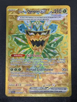 Teal Mask Ogerpon Ex TWM 221/167 Twilight Masquerade Gold Card PokÃ©mon TCG NM - Image 1