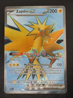 Zapdos Ex 192/165 Scarlet Violet 151 Full Art Ultra Rare Card PokÃ©mon TCG NM - Image 1