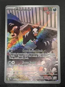 Houndour OBF 204/197 IR Obsidian Flames Illustration Rare Card PokÃ©mon TCG NM - Image 1