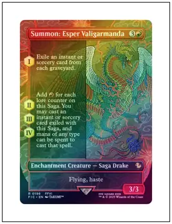 1x Summon: Esper Valigarmanda, Foil, Borderless Art, Final Fantasy, MTG NM - Image 1