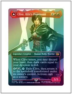 1x Clive, Ifrit's Dominant 0385, Foil, Borderless Art, Final Fantasy, MTG NM - Image 1
