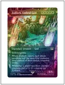 1x Zodiark, Umbral God, Foil, Borderless Art, Final Fantasy, MTG NM - Image 1