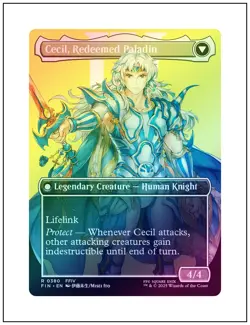 1x Cecil, Dark Knight, Foil, Borderless Art, Final Fantasy, MTG NM - Image 2