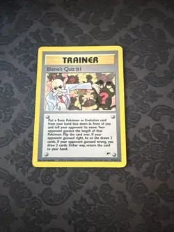 PokÃ©mon TCG. Trainer Card. Blaine's Quiz #1 Gym Heroes 97/132 Regular Rare - Image 1