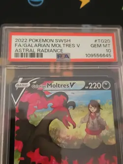 2022 Pokemon SWSH Astral Radiance #TG20 FA/Galarian Moltres V PSA 10 GEM MT - Image 3