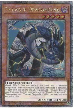 RA03-EN018 Thunder Dragondark - Quarter Century Secret Rare Card 1st Edition - Image 1