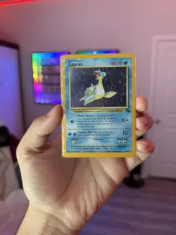 Pokemon TCG Lapras 10/62 Fossil Unlimited Holo Rare WOTC 1999 Vintage Near Mint! - Image 1