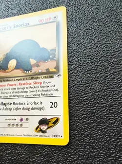 Pokemon Card Rocketâ€™s Snorlax 33/132 Gym Heroes 1st Edition Rare WOTC Near Mint - Image 5