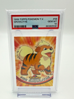 1999 Topps Pokemon TV Growlithe #58 PSA 10 Gem Mint - Image 3