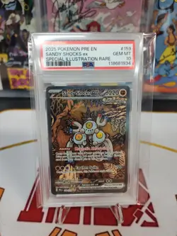2025 Pokemon Scarlet Violet Prismatic Evolutions #159 Sandy Shocks ex SIR PSA 10 - Image 1