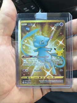 Celebrations Mew Full Art Ultra Rare Gold Holo 25/25 Pokemon Card NM - Image 1