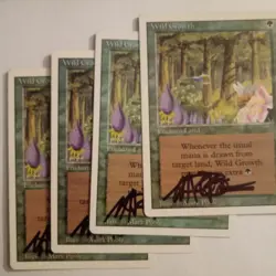 Magic The Gathering - 1x Signed Wild Growth (mtg) Revised - 4 avial - Image 1